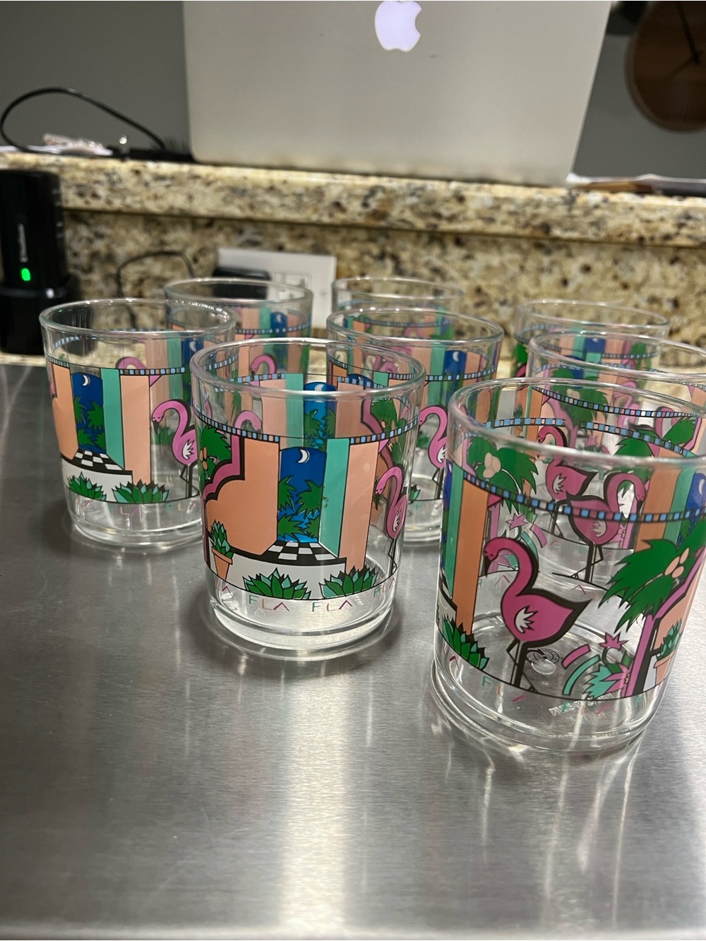 Vintage Florida Burdines On-the-Rocks Acrylic Tumblers Set of 8